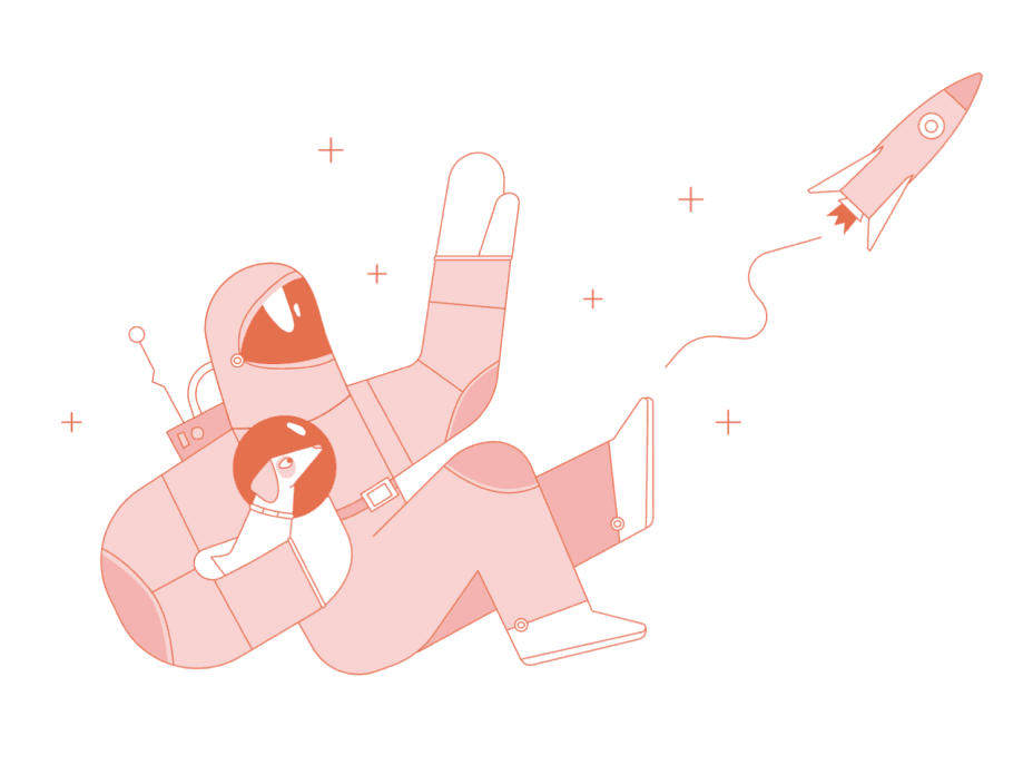 Astronaut lost with a dog in space